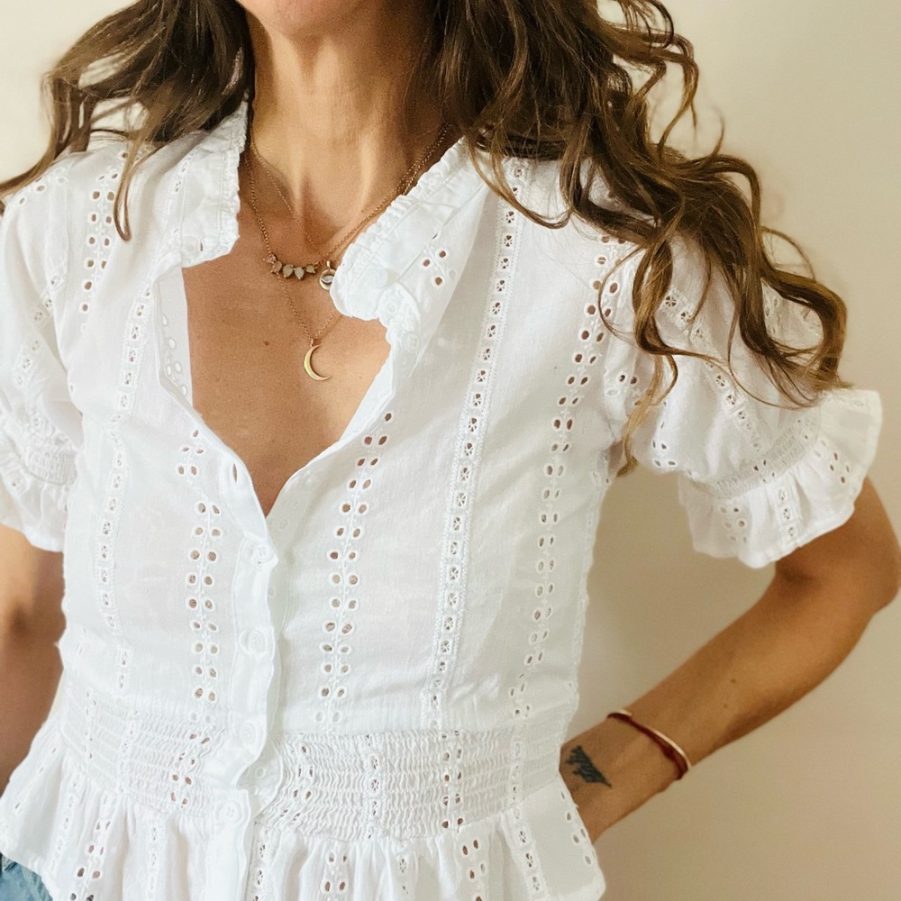 White Eyelet Blouse